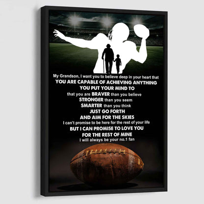 Tennis Poster Canvas Grandpa To Grandson - That You Are Braver Than You Believe You Are Capable Of I Will Always Your No 1 Fan