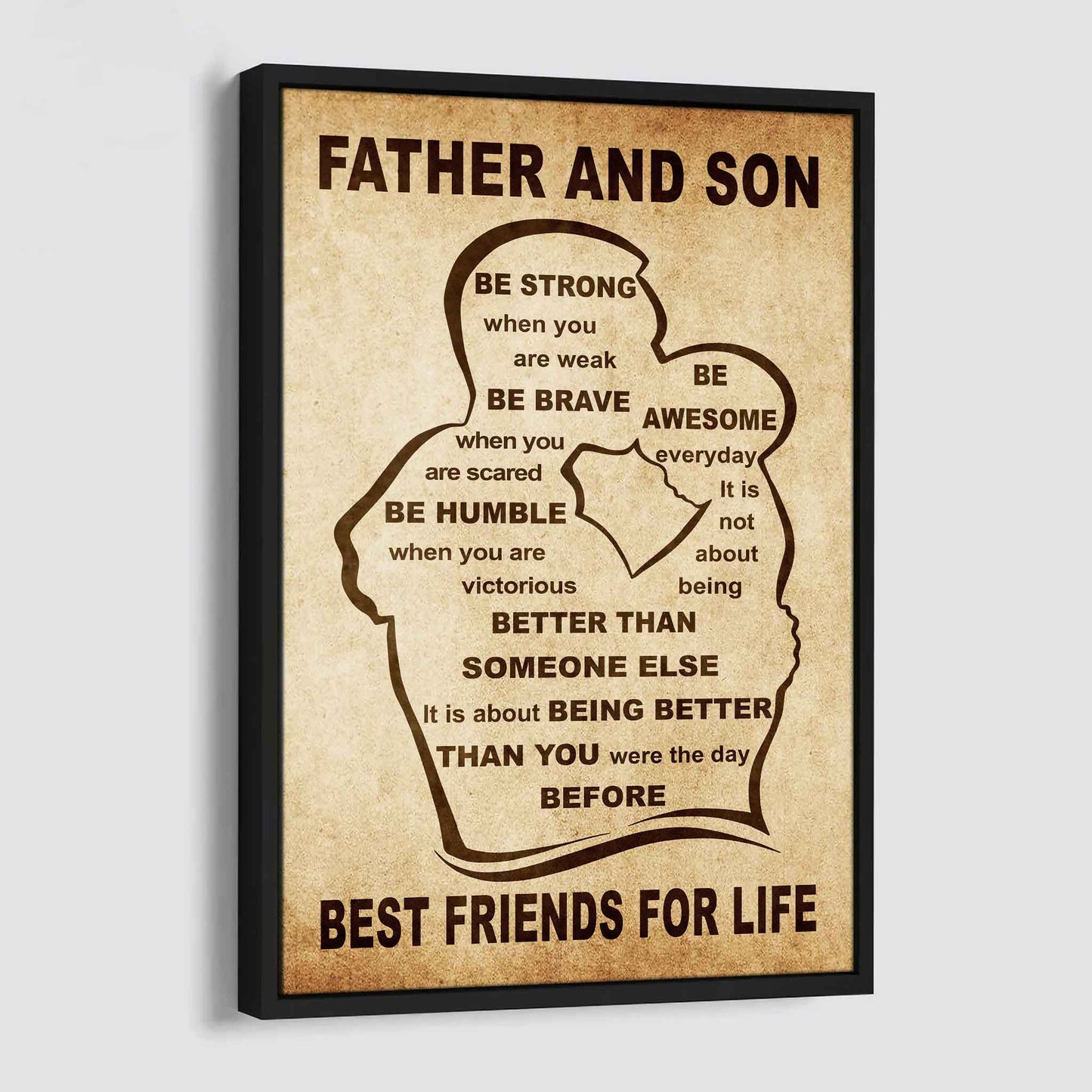 Personalized Family Poster Canvas Be Strong When You Are Weak Be Badass Everyday To My Son Gift From Dad With Motivational Message Quotes