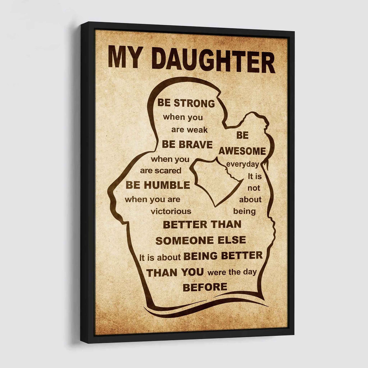Personalized Family Poster Canvas Be Strong When You Are Weak Be Badass Everyday To My Son Gift From Dad With Motivational Message Quotes