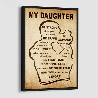 Personalized Family Poster Canvas Be Strong When You Are Weak Be Badass Everyday To My Son Gift From Dad With Motivational Message Quotes