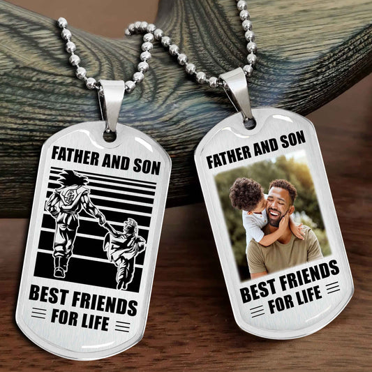 Military Chain Silver Plated 18K Gold Plated Father And Son Best Friend For Life Gift For Your Son