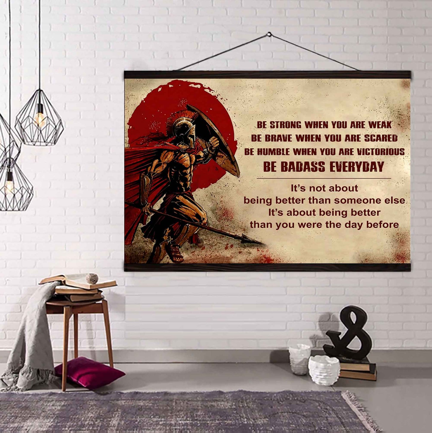 New Version Warrior Poster Canvas Be Strong When You Are Weak Be Badass Everyday From Dad To Son Gift For Your Son Motivational Quotes