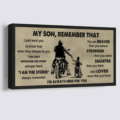 Personalized DRB Poster Canvas - My Son Remember That Whisper Back I Am The Storm