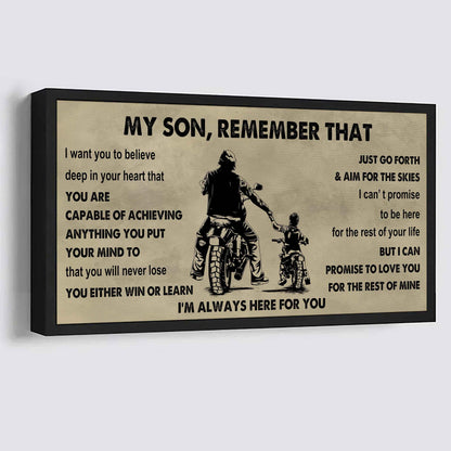 Personalized DRB Poster Canvas - My Son Remember That You Will Never Lose You Either Win Or Learn