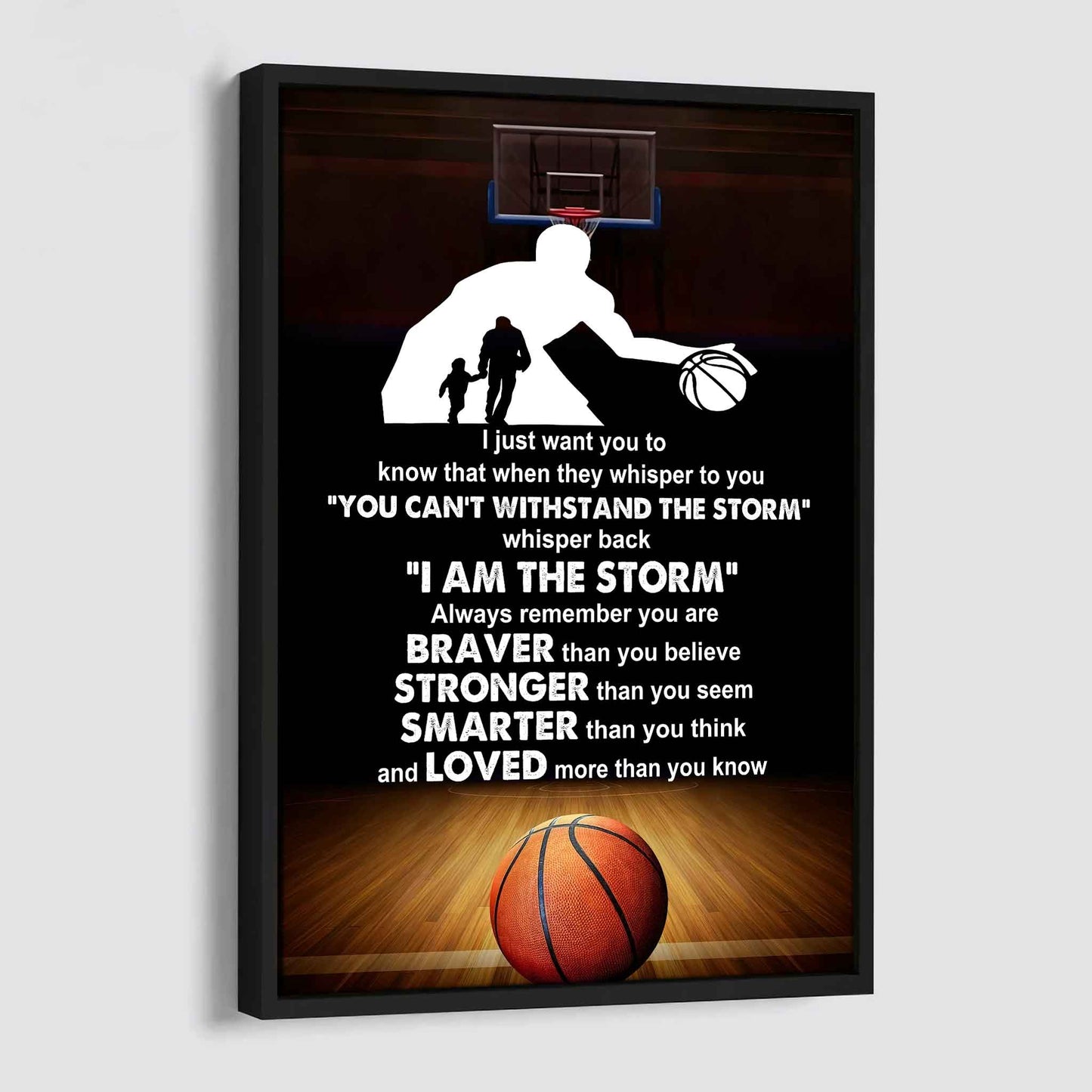 Poster Canvas To My Son Whisper Back I Am The Storm Loved More Than You Know Gift From Dad