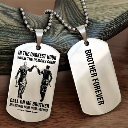 Knight Templar Customizable engraved black dog tag double sided gift from brother, brother forevers