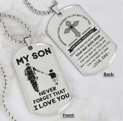 Samurai customizable engraved dog tag, gifts from dad mom to son- Be the nice kid