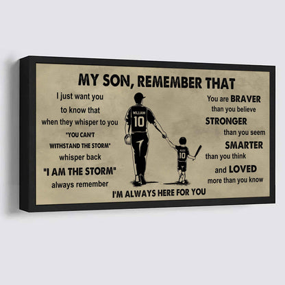 Personalized Sport Poster Canvas -  My Son Remember That Whisper Back I Am The Storm