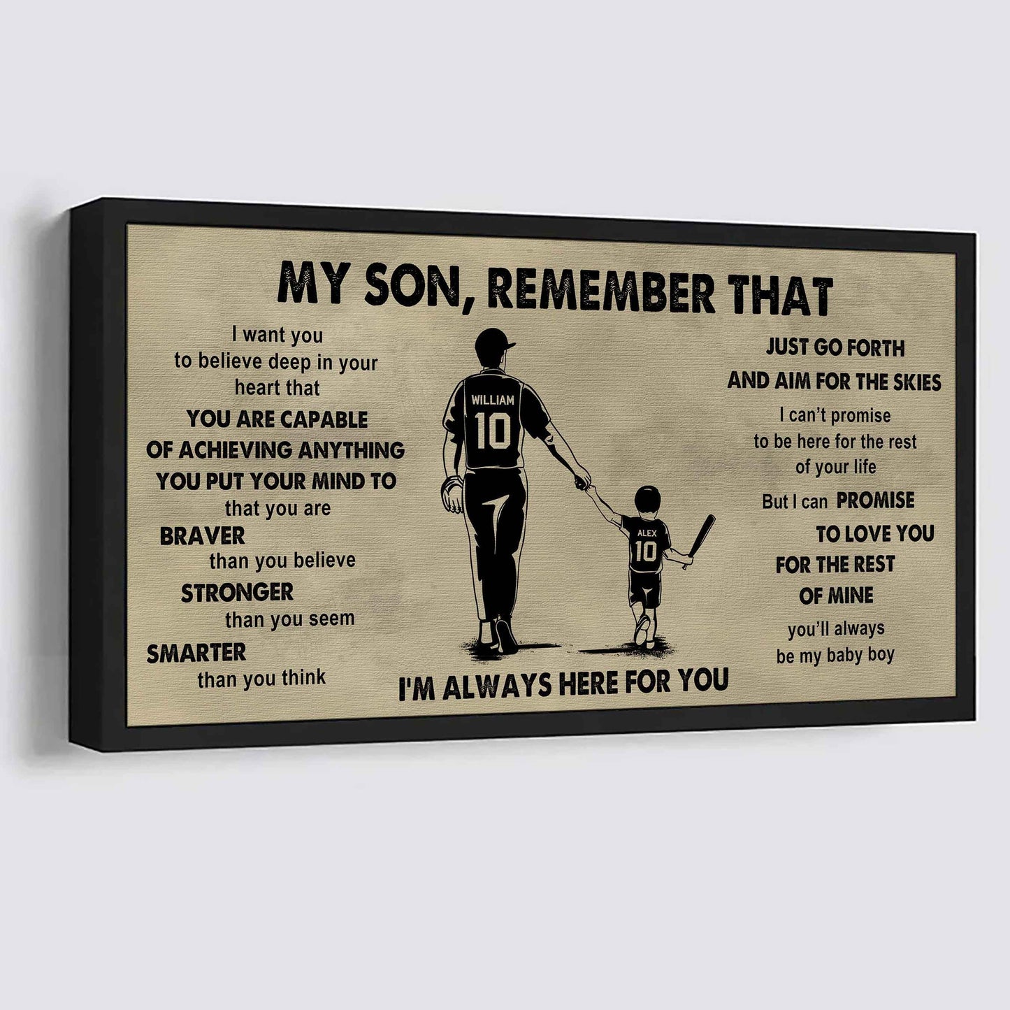 Personalized Sport Poster Canvas - My Son Remember That Just Go Forth And Aim For The Skies