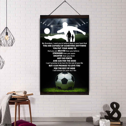 Tennis Poster Canvas Grandpa To Grandson - That You Are Braver Than You Believe You Are Capable Of I Will Always Your No 1 Fan