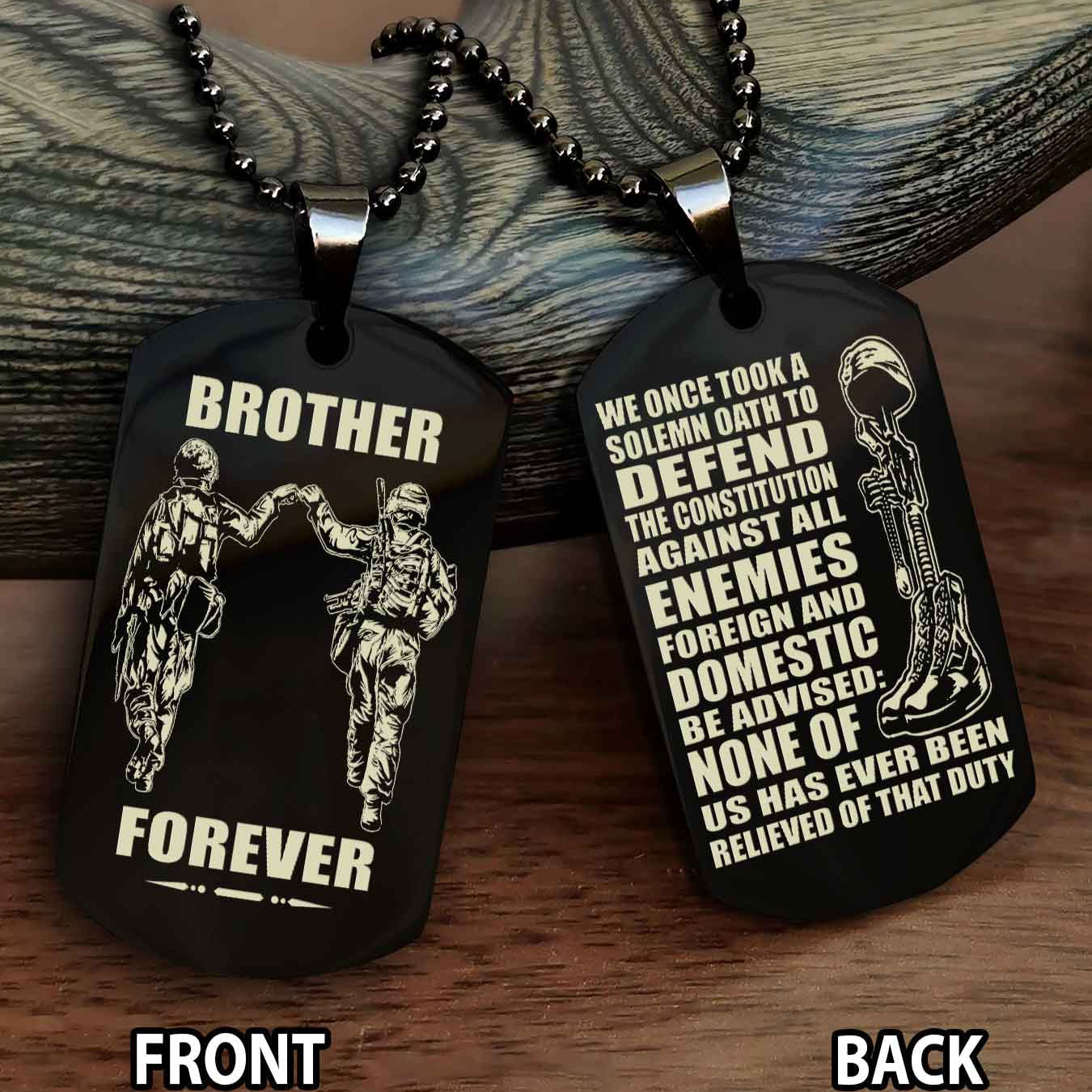 Soldier Personalized Double Sided Dog Tag-Army Veteran-Defend the Constitution