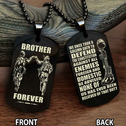 Soldier Personalized Double Sided Dog Tag-Army Veteran-Defend the Constitution