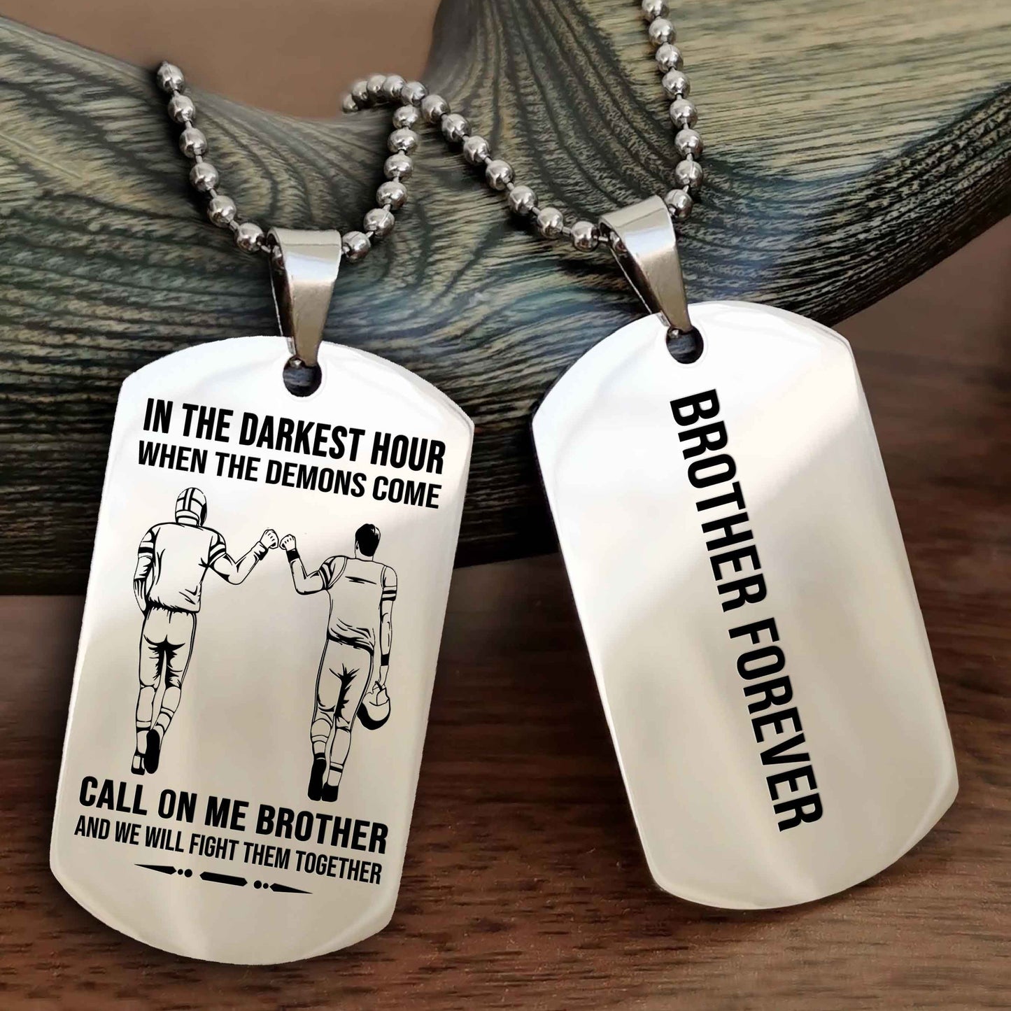 Knight Templar Customizable engraved black dog tag double sided gift from brother, brother forevers