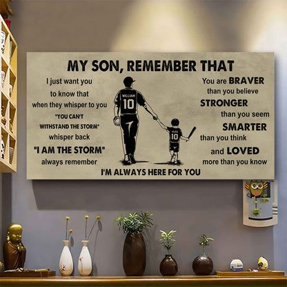 Personalized Sport Poster Canvas -  My Son Remember That Whisper Back I Am The Storm