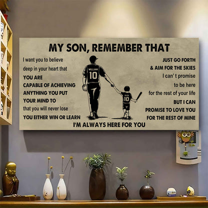 Personalized Sport Poster Canvas -  My Son Remember That You Will Never Lose You Either Win Or Learn