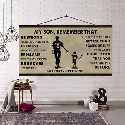 Personalized DRB Poster Canvas - My Son Remember That Be Strong When You Are Weak Be Badass Everyday