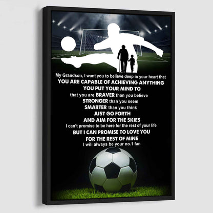 Tennis Poster Canvas Grandpa To Grandson - That You Are Braver Than You Believe You Are Capable Of I Will Always Your No 1 Fan