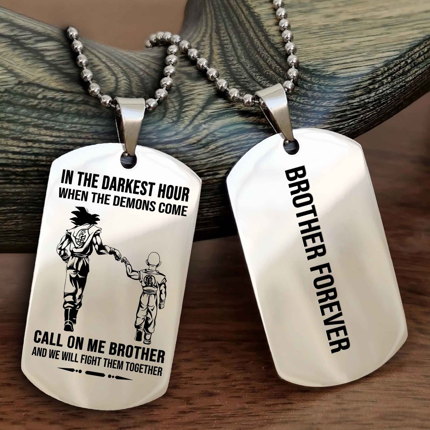 OP team 3 Customizable engraved black dog tag double sided gift from brother, brother forevers