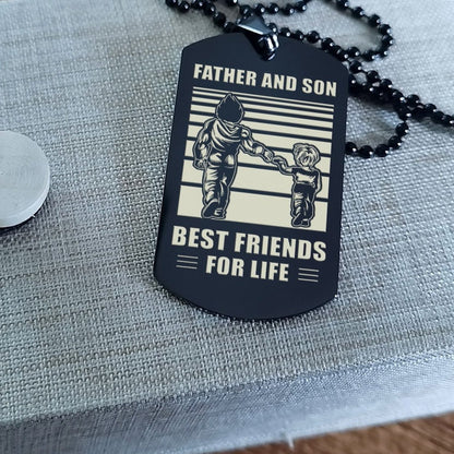 NVL Personalized Double Sided Dog Tag Father And Son Best Friends For Life - Message on the back side