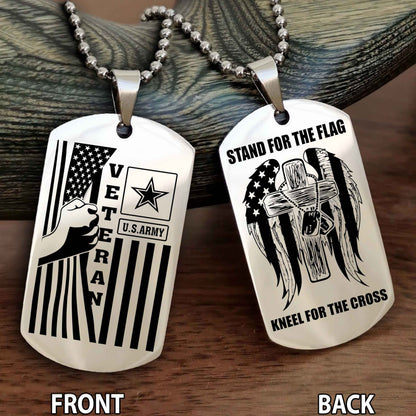 Soldier Personalized Double Sided Dog Tag-Army Veteran-Defend the Constitution