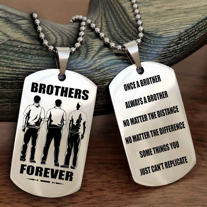 Knight Templar Customizable engraved dog tag double sided gift from brother - Brother Forever Once A Brother Always A Brother