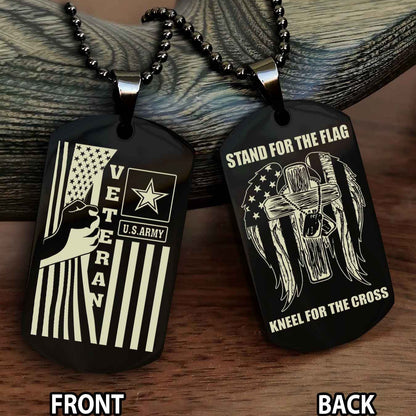 Soldier Personalized Double Sided Dog Tag-Army Veteran-Defend the Constitution