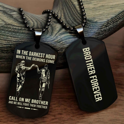 Soldier Customizable engraved black dog tag double sided gift from brother, brother forevers