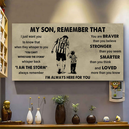 Personalized Sport Poster Canvas -  My Son Remember That Whisper Back I Am The Storm