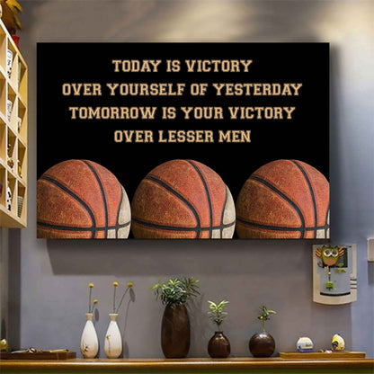 Sport Poster Canvas Today Is Victory Over Your Self Best Gift With Motivation Quotes