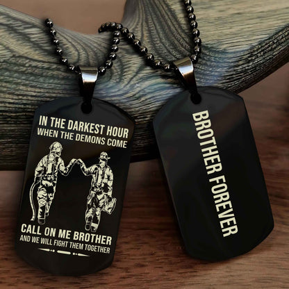 Soldier Customizable engraved black dog tag double sided gift from brother, brother forevers