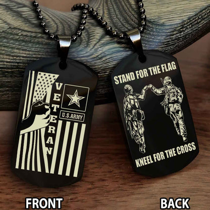 Soldier Personalized Double Sided Dog Tag-Army Veteran-Defend the Constitution