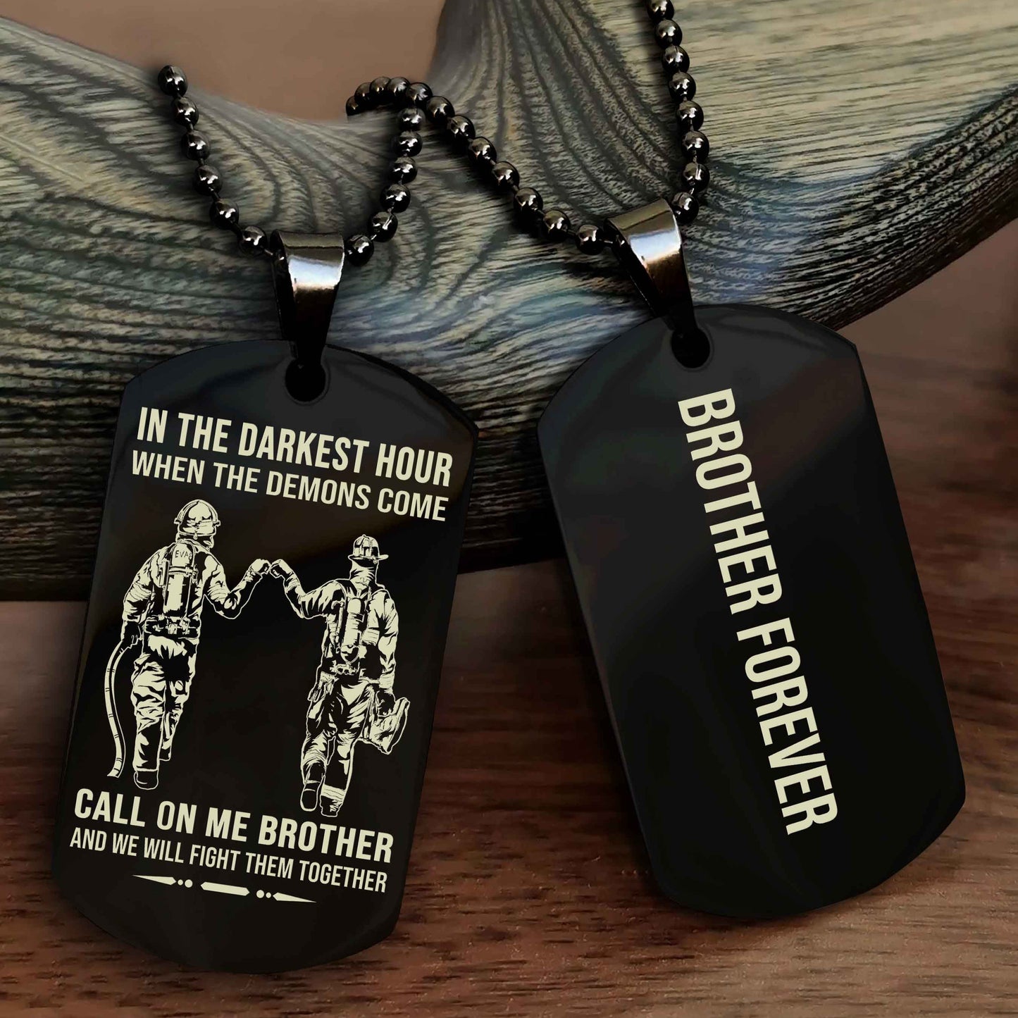 OP team 3 Customizable engraved black dog tag double sided gift from brother, brother forevers