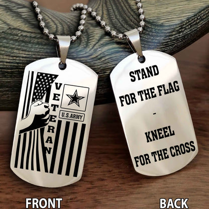 Soldier Personalized Double Sided Dog Tag-Army Veteran-Defend the Constitution