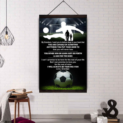 Tennis Poster Canvas Granpa To Grandson - That You Will Never Lose You Either Win Or Learn I Will Always Your No 1 Fan