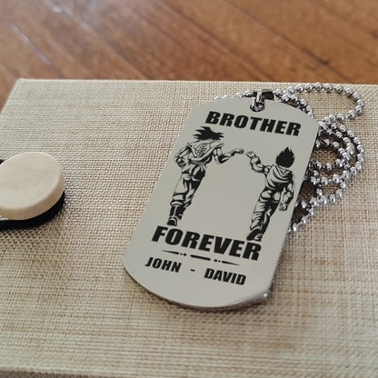 Samurai Call on me brother engraved white dog tag double sided. gift for brothers