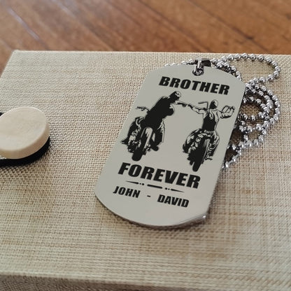 Samurai Call on me brother engraved white dog tag double sided. gift for brothers