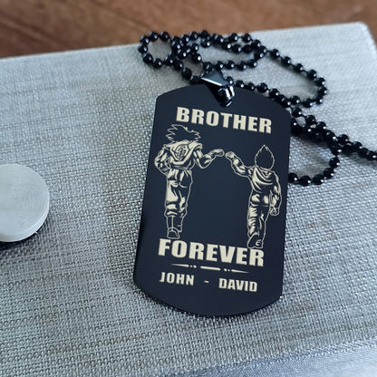 Samurai Call on me brother engraved white dog tag double sided. gift for brothers