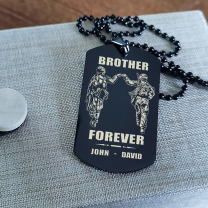 Samurai Call on me brother engraved white dog tag double sided. gift for brothers